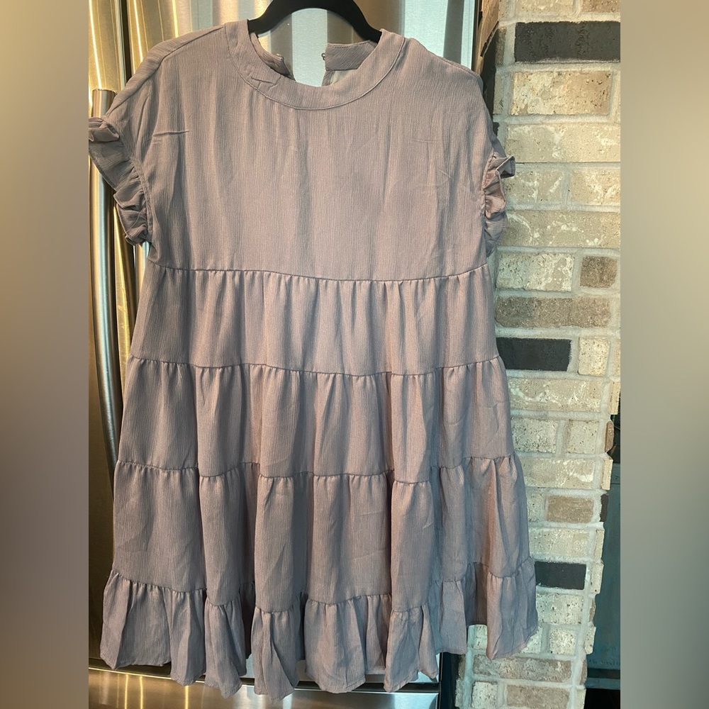 Foteisy babydoll dress, gray in a medium